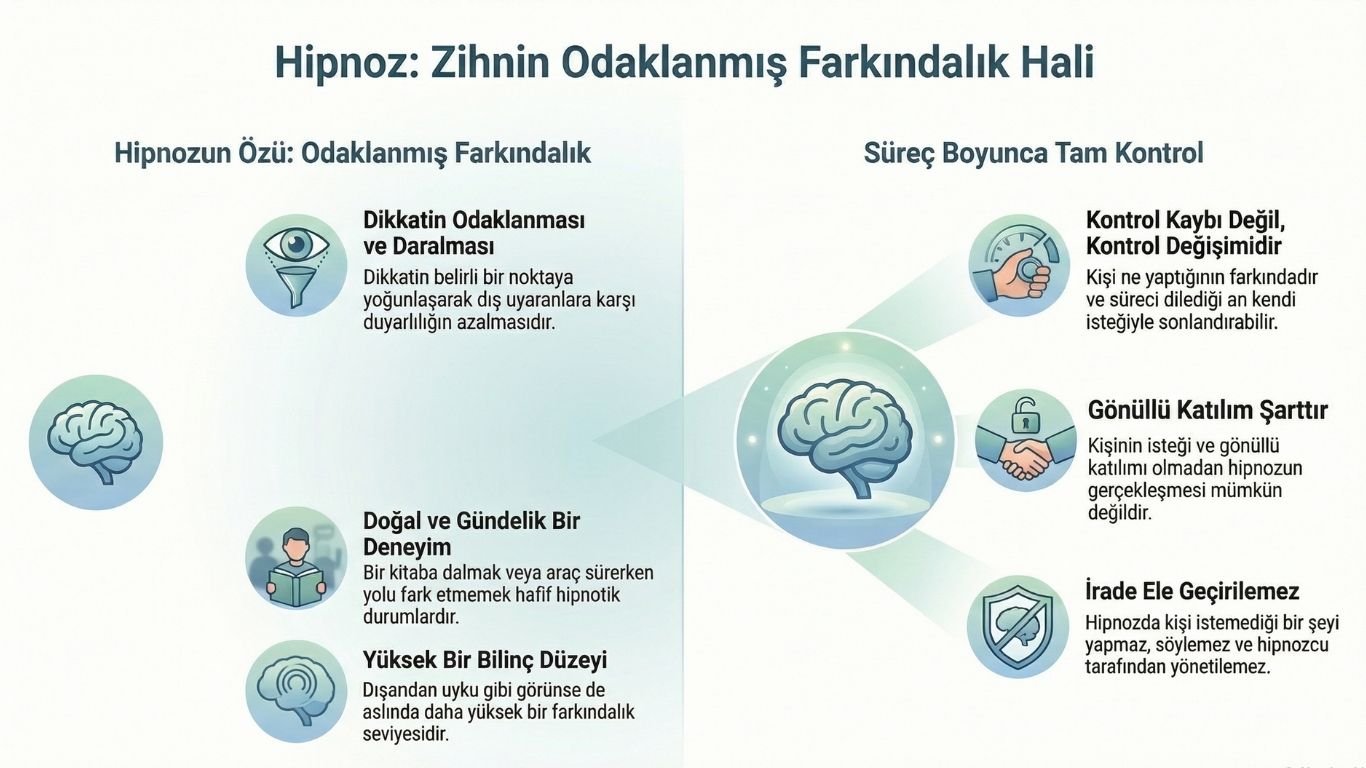 hipnoz nedir zihnin odaklanmış farkındalık hali hipnoterapi nasıl çalışır